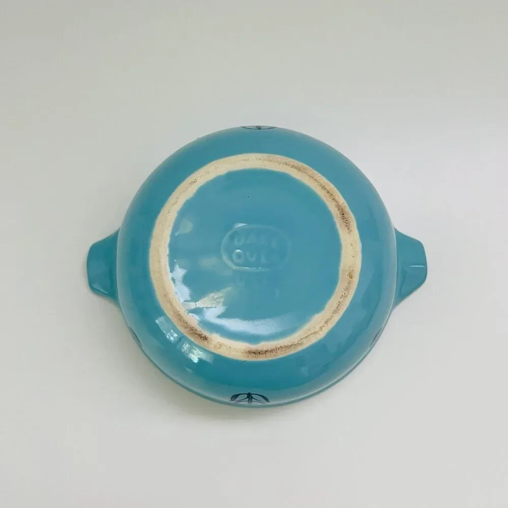 CRONIN POTTERY Dutch Blue Tulip Individual Covered Casserole Dish Bean Pot 1.5Qt
